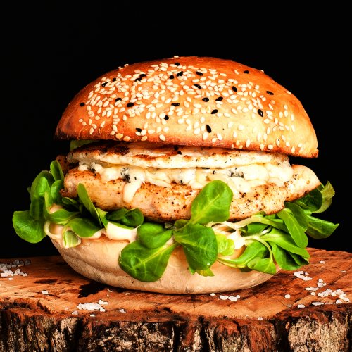 Chicken blue cheese burger